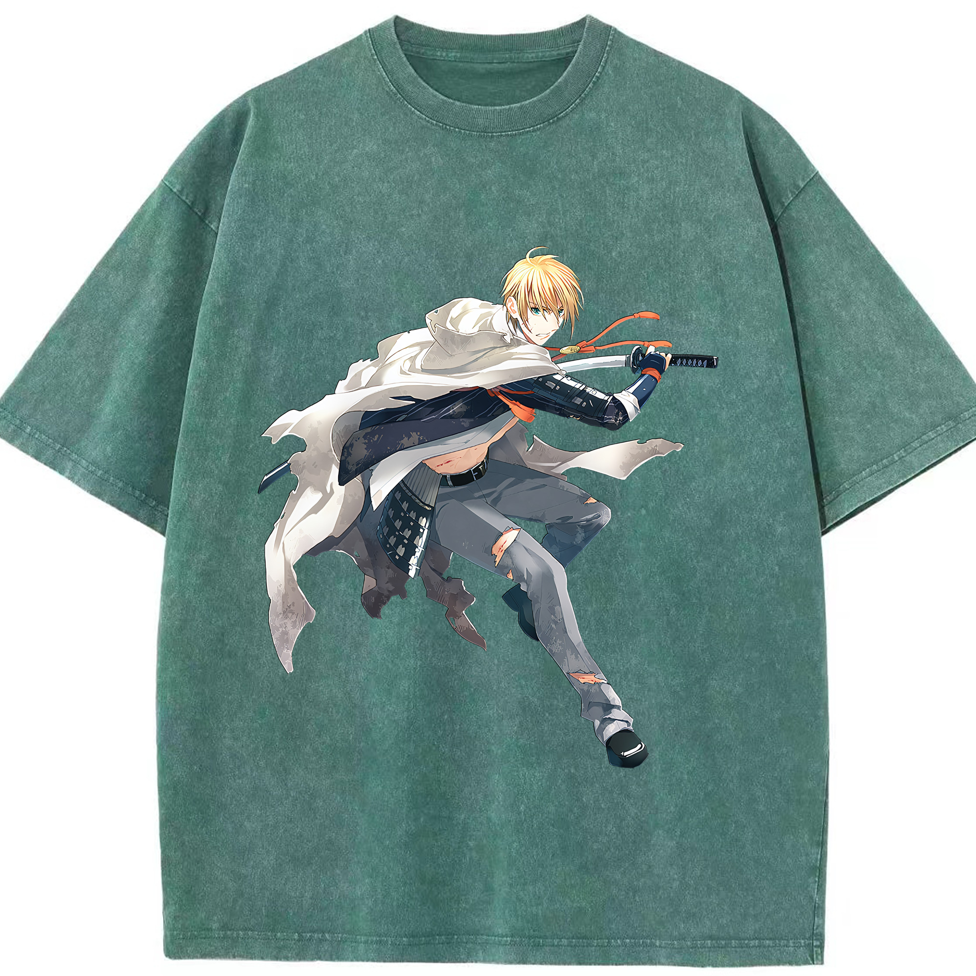 （画像用） 刀剣乱舞 Touken Ranbu 綿100% ヴィンテージ風 半袖Tシャツ（フロントプリント）